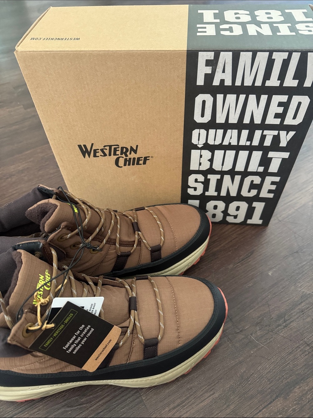 Western Chief Brown and Black Men's Waterproof Winter Boots